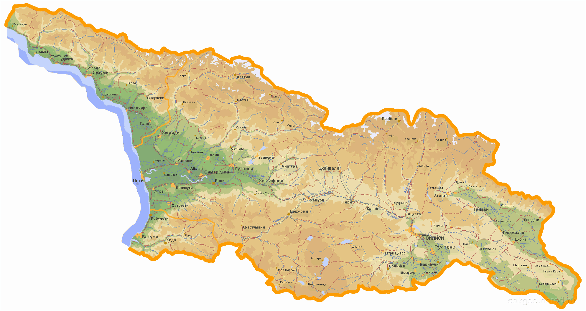 Где находится грузия. Горы Грузии на карте. Физическая карта Грузии. Рельеф Грузии карта. Территория Грузии на карте.